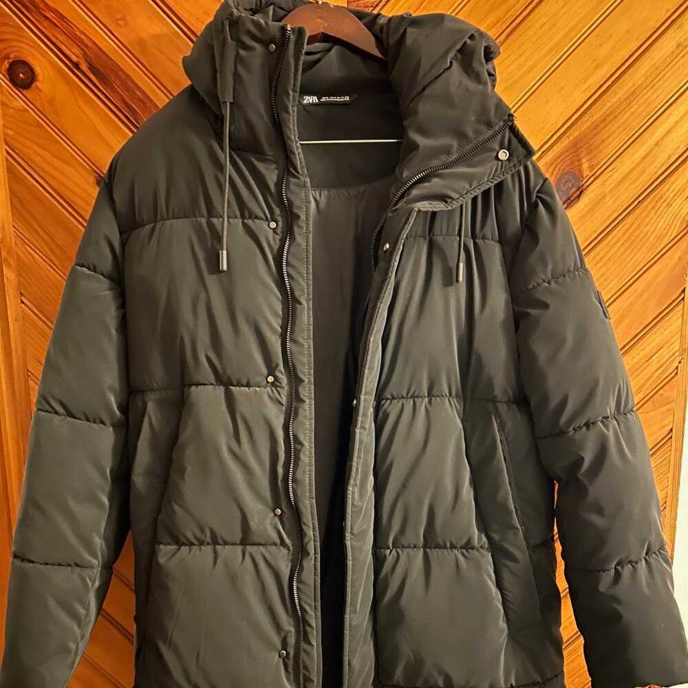Zara Quilted Long Puffer Jacket